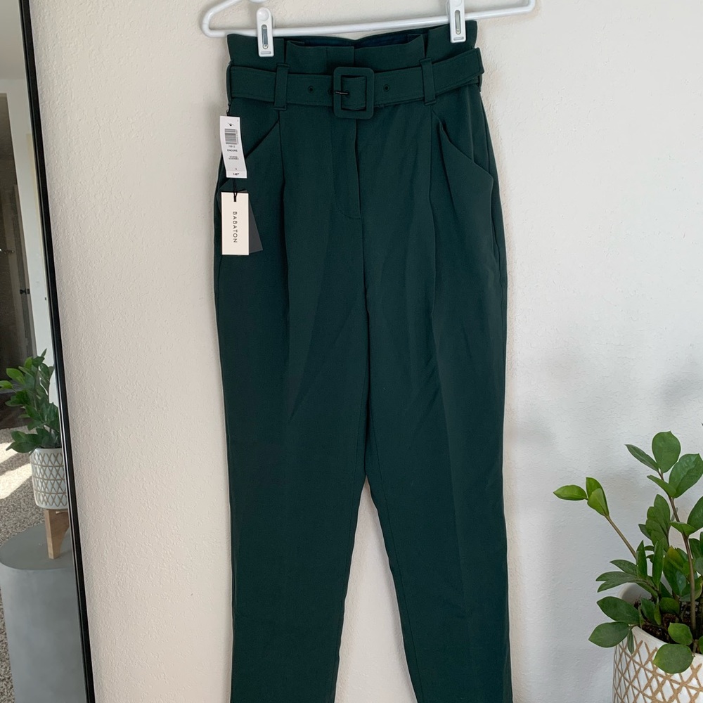 Emerald Babaton Belted Trouser-Aritzia